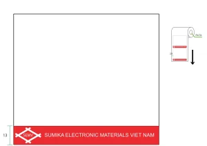 Cuộn decal tem nhãn viền đỏ 100x90mm