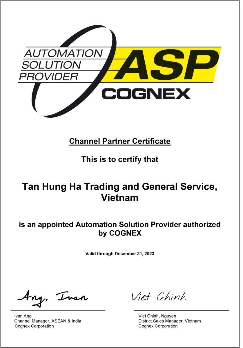Tân Hưng Hà là đối tác chiến lược, phân phối các sản phẩm machine vision của Cognex tại Việt Nam