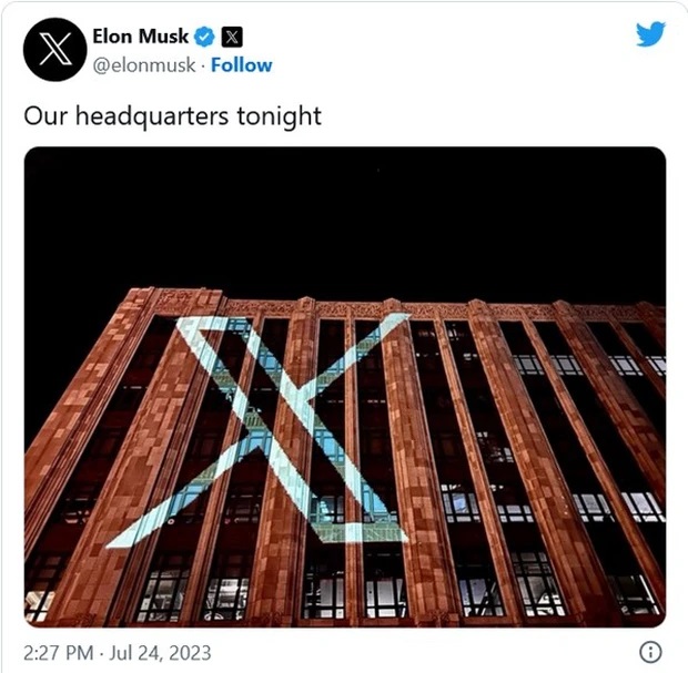 Elon Musk chính thức đổi logo Twitter thành chữ X, giải thích ý nghĩa rất ấn tượng